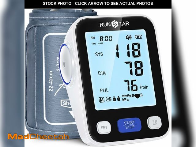 Lot 74-13547963 - RunStar Upper Arm Blood Pressure Monitor with Wide Range Cuff (8.6'' -16.5'') for Home Use FSA&amp;H...