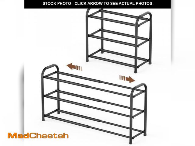 Lot 74-12436601 - Gonfoam 3-Tier Expandable Shoe Rack,Adjustable Shoe Shelf Storage Organizer Heavy Duty Metal Free St...