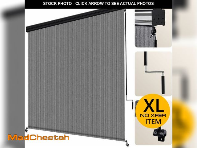 Lot 74-13070724 - Artpuch Premium Outdoor Roller Shade 8' W x 6' H, Exterior Cordless Patio Shades Roll Up Blinds with...