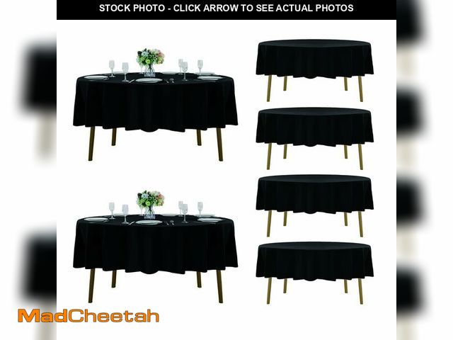 Lot 74-12972167 - Fokitut 6 Pack Round Tablecloth, 70 Inch, Stain Resistant and Wrinkle Polyester Table Cloth, Fabric ...