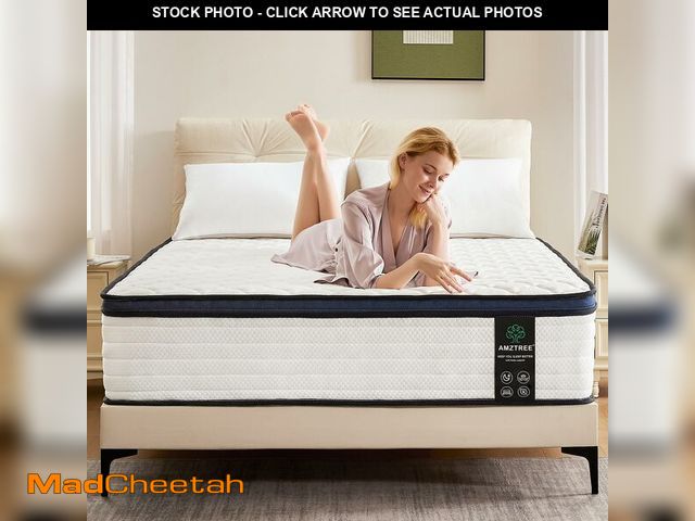 Lot 74-12571433 - Amztree Queen Mattress 14 Inch Queen Size Mattresses - Memory Foam &amp; Pocket Coils Springs, Press...