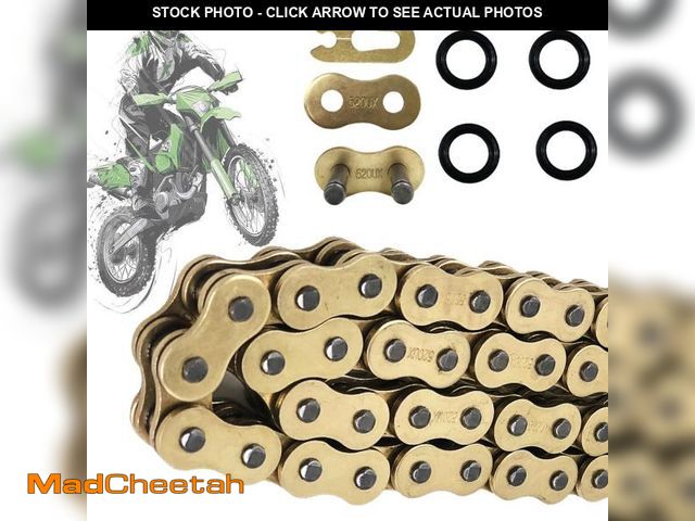 Lot 74-12304152 - BIGLKNM 520 X-Ring Chain, 120 Links Heavy Duty Motorcycle Gold Chain with Connecting Master Link - U...