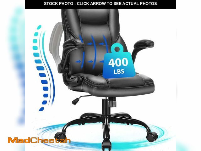 Lot 74-14434823 - JONPONY Leather Office Chair, Big and Tall Office Chair 400LBS Wide Seat Ergonomic Computer Desk Cha...