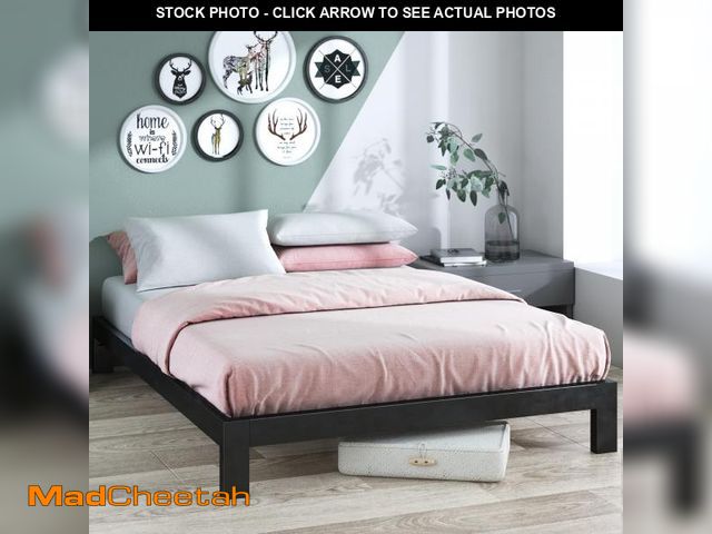 Lot 74-12160604 - ZINUS Arnav Metal Platform Bed Frame, Wood Slat Support, No Box Spring Needed, Easy Assembly, Black,...