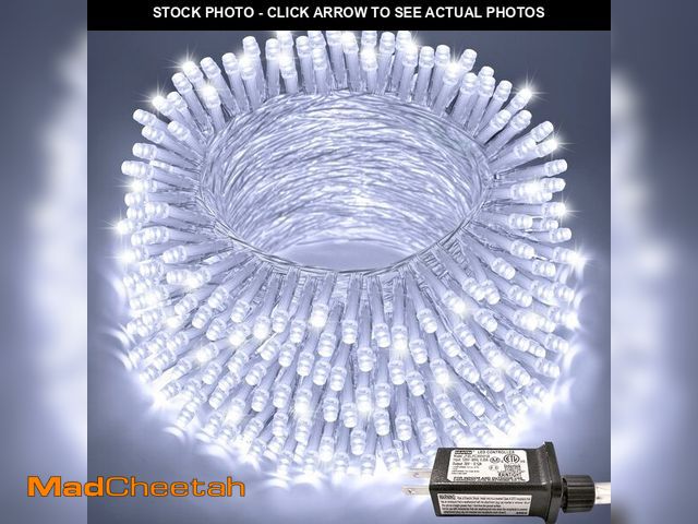 Lot 74-14149051 - JMEXSUSS 66ft 200 LED White Christmas Lights Indoor Outdoor, Connectable String Twinkle Lights Outdo...