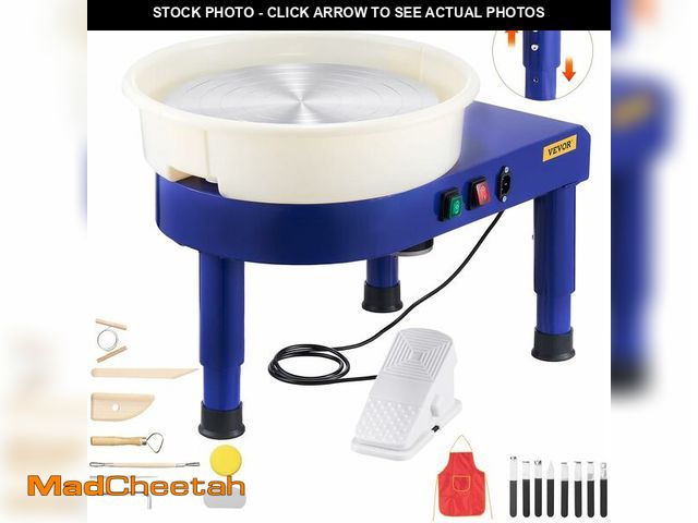 Lot 74-13419778 - VEVOR 14in Pottery Wheel for Adults Beginners, 0-6in Height-Adjustable, 450W Pottery Forming Machine...