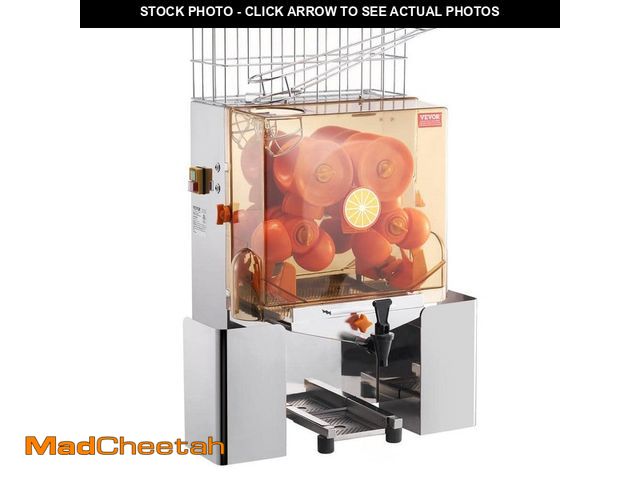 Lot 74-12691875 - VEVOR Commercial Orange Juicer Machine, 120W Automatic Juice Extractor with Water Tap, Stainless Ste...