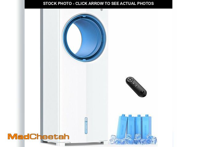 Lot 74-12810652 - MYICY 27 INCH Evaporative Air Cooler, Bladeless Windowless Air Conditioners w/4 Modes &amp; 3 Speeds...