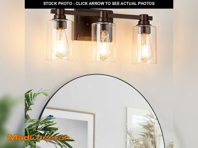 Lot 74-13625548 - Haolaike 3 Lights Bathroom Lighting Fixtures Over Mirror Oil Rubbed Bronze Bathroom Vanity Light Fix...