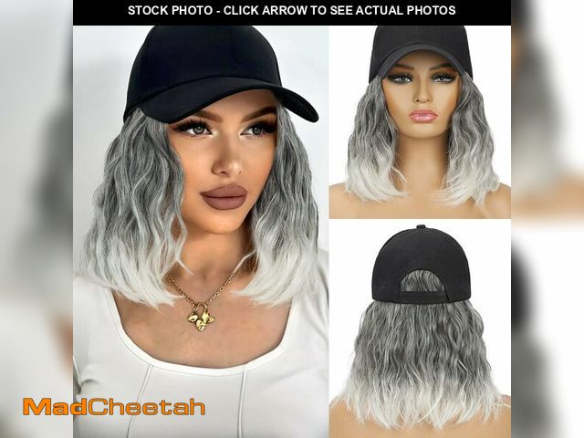 Lot 74-14209387 - HANYUDIE Hat Wig for Women Wig Cap with Curly Hair Extensions Hat with Hair Wave Adjustable Baseball...