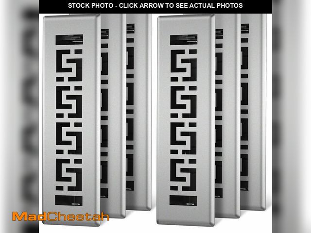 Lot 74-14208675 - Floor Register 2x10-6 Pack Floor Vent Covers Heavy Duty Walkable Steel Floor Vents Adjustable Decora...