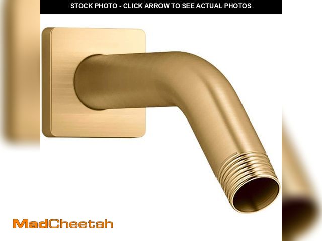 Lot 74-12854813 - KOHLER Honesty Shower Arm and Flange, Vibrant Brushed Moderne Brass - UNUSED