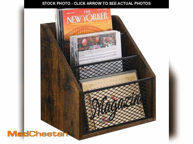 Lot 74-14434137 - YINMIT Magazine Holder, Stepped 3 Tier Magazine Rack Floor, Magazine Storage Basket, Folder Organize...