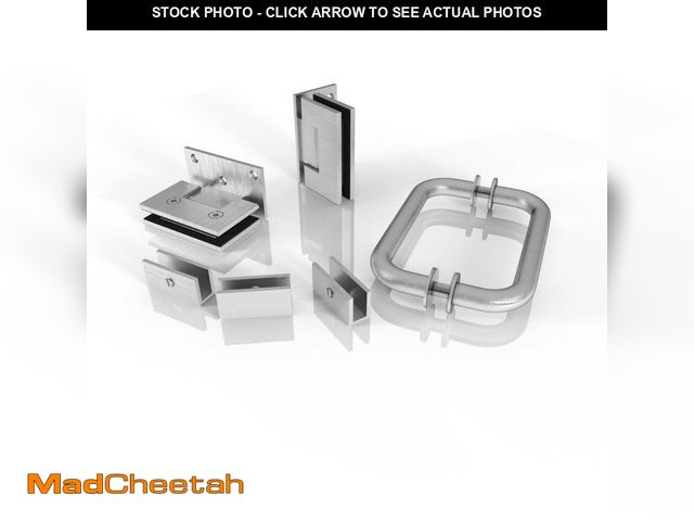 Lot 74-14593812 - Glass Warehouse 78 in. Wall Hinged Hardware Pack in Brushed Nickel with Handle GW-WH-HP-BN - UNUSED