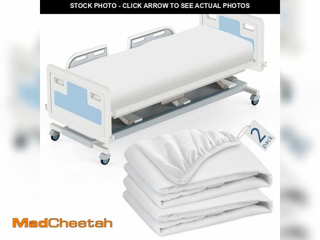 Lot 74-14055521 - 2 Pack Hospital Bed Sheets 36" x 80" x 9", Hospital Bed Fitted Sheets for Home &amp; Hospital Care B...
