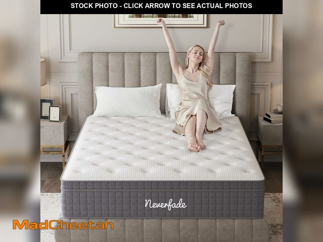Lot 74-12898723 - Neverfade 12 Inch Queen Mattress, Medium Firm Gel Memory Foam Hybrid Mattress, for Back Pain Relief,...