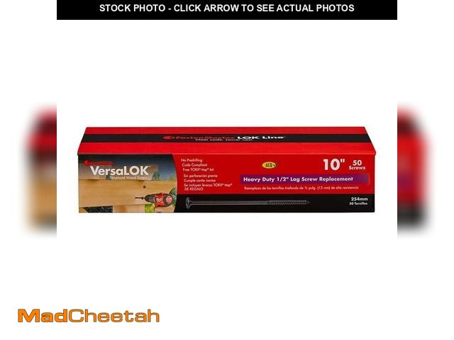 Lot 74-12923849 - FastenMaster VersaLOK 0.220 in. x 10 in. Torx Flat Head Wood Screw (50-Pack) - UNUSED