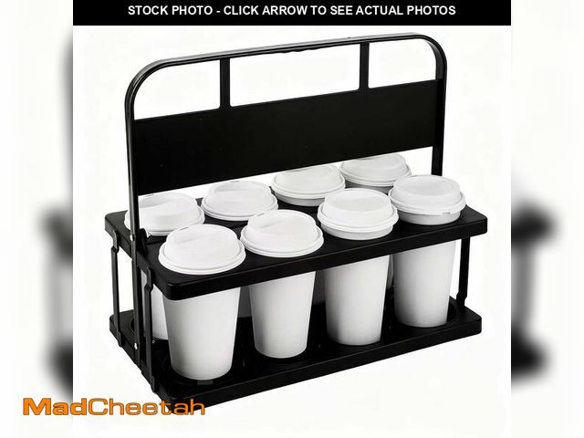 Lot 74-14295256 - Bodaon 8 Cup Drink Carrier with Handle, Plastic Cup Carriers for Drinks, Drink Holder for Car, Take ...