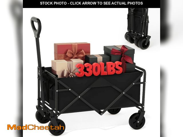 Lot 74-12891874 - Beach Wagon, Wagons Carts Foldable, Large Capacity Heavy Duty Garden Cart for Camping Sports Shoppin...