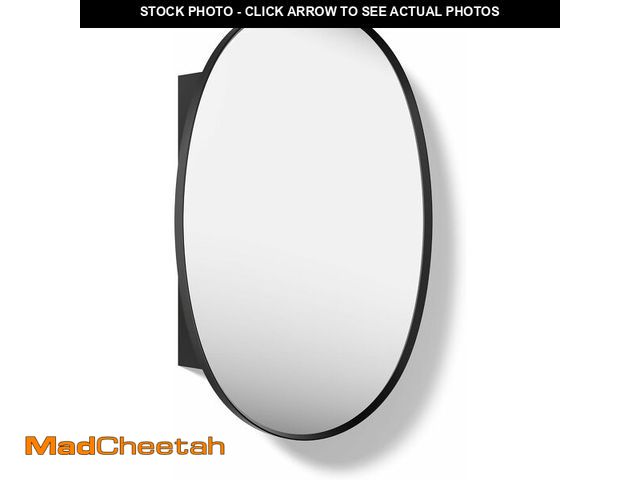 Lot 74-13844624 - Kohler 35571-BLL Verdera Bathroom Medicine Cabinet with Mirror, Oval Design, Mirrored Interior, Adju...