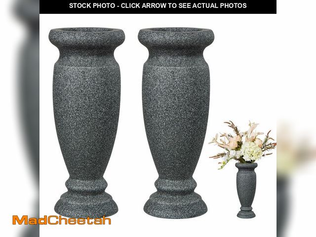 Lot 74-13623119 - Cemetery Vase, Resin Grave Vase Memorial Flowers Vases for Home Tabletop, Artificial or Fresh Flower...