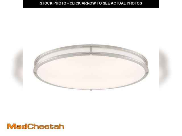 Lot 74-14222630 - Commercial Electric 1-Pack Commercial Electric 24 in. Modern Brushed Nickel Selectable CCT Integrate...
