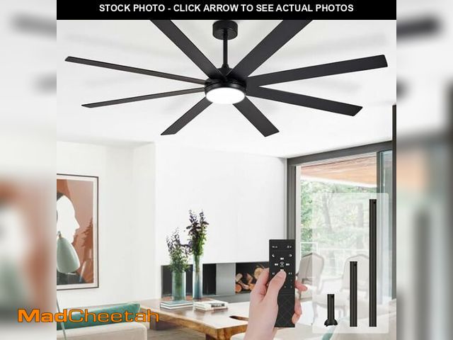 Lot 74-13697943 - DLLT Large Ceiling Fans with Lights: 72in Modern Indoor/Outdoor Ceiling Fan for Living Room Patio - ...
