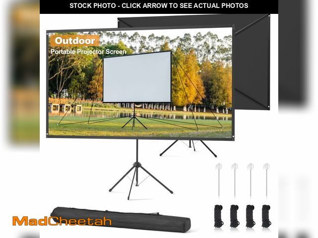 Lot 74-14613072 - Outdoor Projector Screen 100 Inch, 16:9, High Gain, Projector Screen with Stand, Wind-resistant Desi...