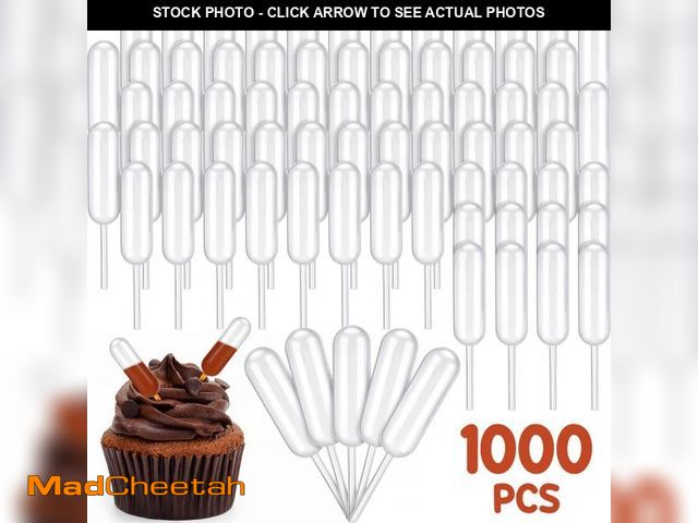 Lot 74-11852354 - Kingdder 1000 Pcs 4 ml Cupcake Pipettes Clear Plastic Transfer Liquid Dropper Pipettes Small Disposa...