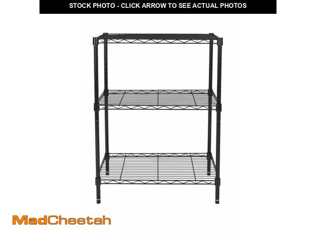 Lot 74-12685784 - Hyper Tough Multipurpose 3-Tier Wire Shelving Rack, Black, 750 lbs Capacity - USED