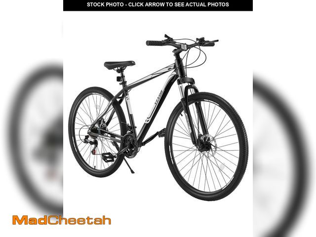 Lot 74-12270349 - VEVOR Mountain Bike, 29 inch MTB Bicycle with Front Suspension, 21 Speeds Shimano Twist Shifting, Du...