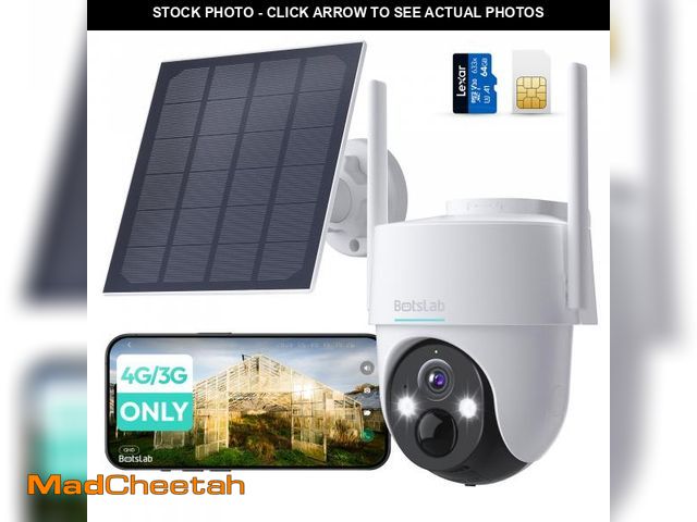Lot 74-12112352 - BOTSLAB 4G LTE Cellular Outdoor Camera Wireless, 2K Solar Powered Seucirity Camera, 360ÃÂ° Pan Tilt...