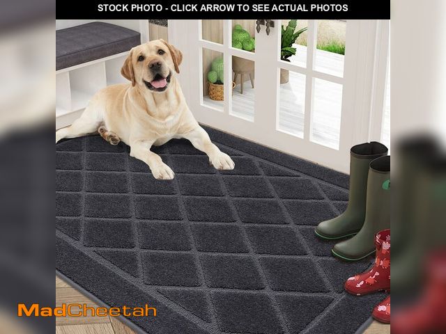 Lot 74-12786671 - BEQHAUSE Dirt Trapper Door Mat 36" x 60", Doormat Non-Slip Entryway Rugs Washable, Dog Door Mat Stai...