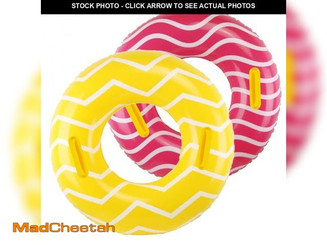 Lot 74-12176271 - 2 Pack Inflatable Pool Tubes with Handles, 39ÃâÃâ¡ÃÂ¥ Inner Tubes for Floating, Round Pool Flo...