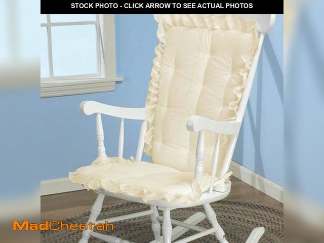 Lot 74-5717270 - Harriet Bee Rocking Chair Cushion YQX1075 Fabric: Ecru 2Piece - UNUSED