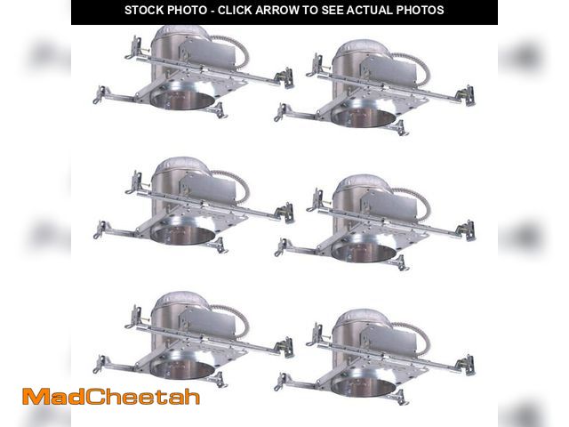 Lot 74-12770582 - HALO H7 6 in. IC Rated New Construction Aluminum Recessed Housing for Ceiling (6-Pack) - UNUSED