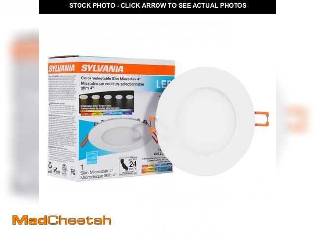 Lot 74-12121624 - SYLVANIA LED 4" Slim Microdisk, Junction Box Recessed Downlight Kit, 13W, Dimmable, 5 CCT Color Sele...