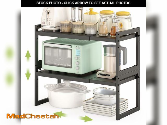 Lot 74-12711215 - DOLALIKE Expandable kitchen Countertop Organizer, Stackable Cabinet Shelf Organizers, Space Saving S...