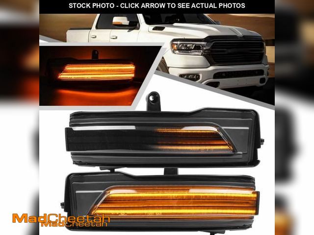 Lot 74-11973749 - 2Pcs Amber Sequential Blink Dynamic LED Side Mirror Marker Lights for Dodge Ram 1500 2019-2024 Blink...
