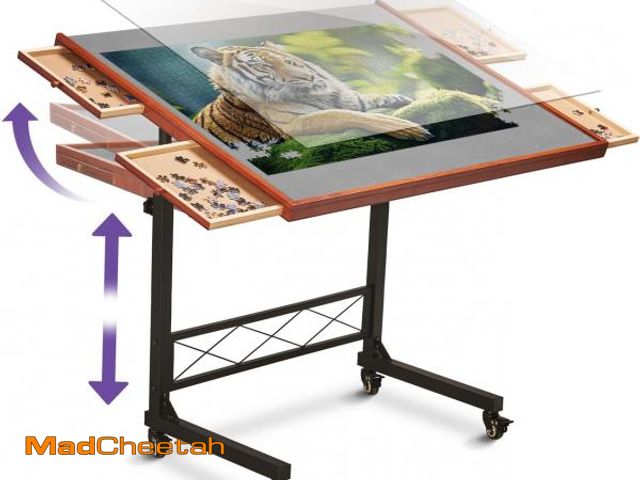 Lot 74-12028828 - JoyBerri Jigsaw Puzzle Table/Rolling Puzzle Desk - 1500 Piece Puzzle Board with Bonus Puzzle/Portabl...