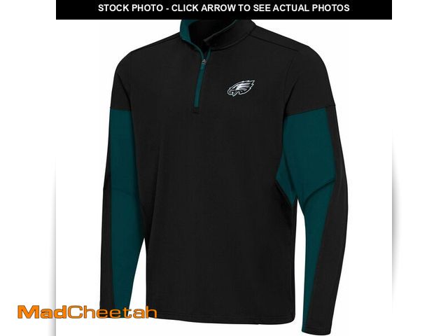 Lot 74-12861003 - Antigua Men's Philadelphia Eagles Black Aspect 1/4 Zip Shirt 2XL - UNUSED