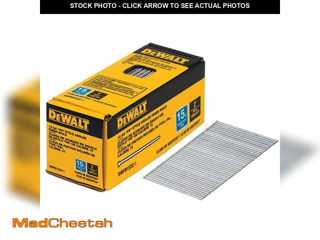 Lot 74-14283034 - DEWALT 2 in. x 15-Gauge Angled Glue Collated Finish Nails (1,000 per Box) - UNUSED