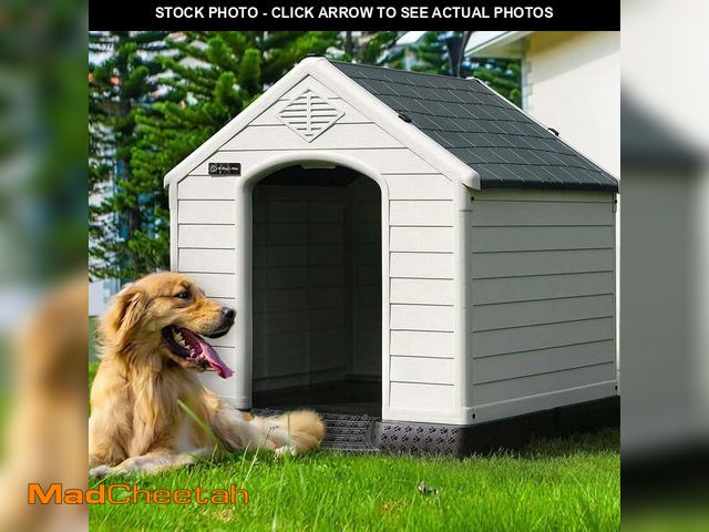 Lot 74-12835044 - Waleaf Durable Waterproof Plastic Dog House for Small to Large Sized Dogs, Indoor Outdoor Doghouse w...