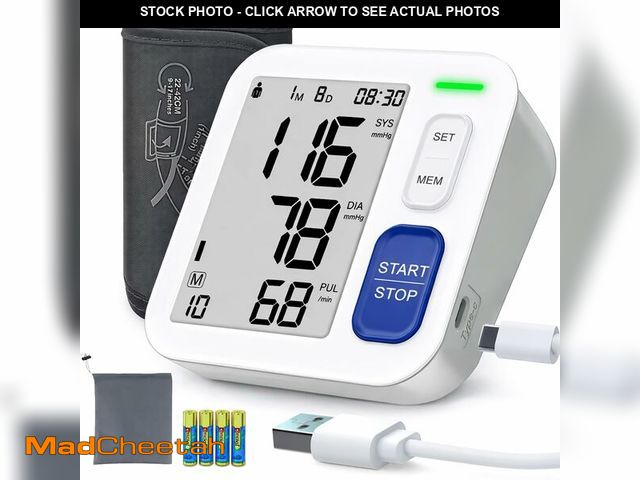 Lot 74-14377550 - Accurate Upper Arm Blood Pressure Monitor for Home Use with 4" Large LCD - UNUSED