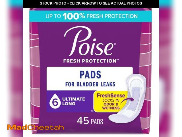 Lot 74-12157021 - Poise Incontinence &amp; Postpartum Pads Ultimate Absorbency Long Length - UNUSED