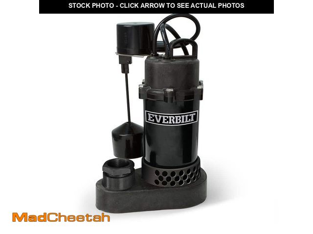 Lot 74-14449412 - Everbilt 1/4 HP Aluminum Submersible Sump Pump Vertical Switch HDSP25V - UNUSED