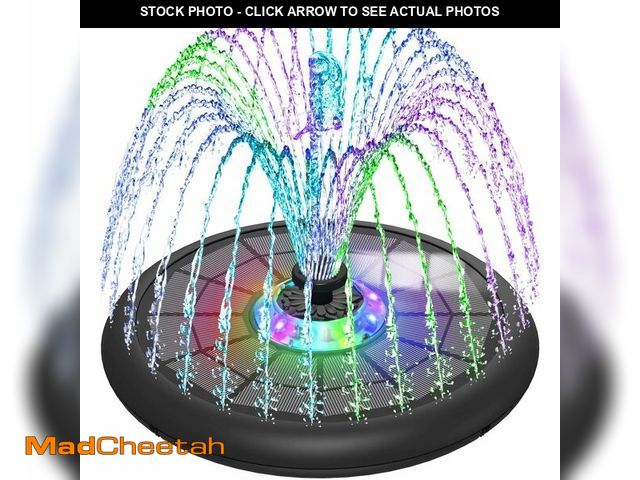 Lot 74-14214052 - SZMP Powerful 5W Solar Powered Water Fountain for Bird Bath, Upgraded Glass Panel with Colorful Ligh...