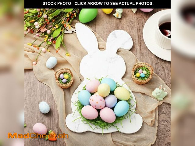 Lot 74-13547661 - Reallnaive Easter White Bunny Cheese Board 11.8 x 7 Inch Charcuterie Cutting Board Large Decorative ...