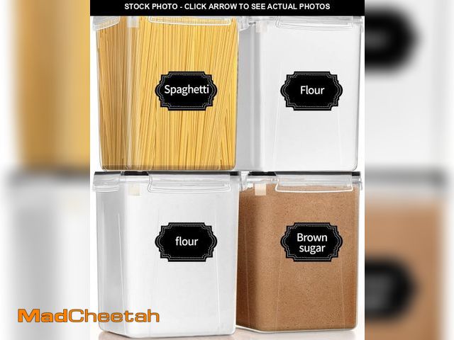 Lot 74-12051628 - PRAKI Large Airtight Food Storage Containers 5.2L / 195oz, BPA Free, 4pcs Pantry Kitchen Organizers ...