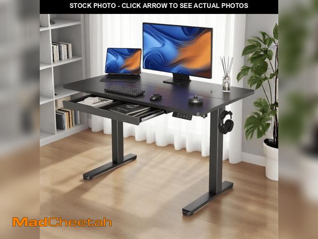 Lot 74-12294583 - INNOVAR 63inch Standing Large Desk with 1 Drawer, Adjustable Height Stand up Teachers Desk with Stor...
